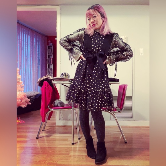 Molby the Label Goldie Dress in Gold Star print - Picture 6 of 6